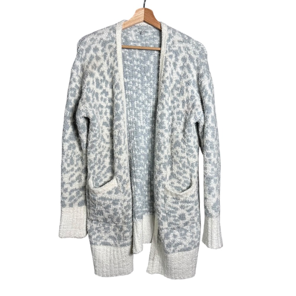 Warm & Coozy Lifestyle Leopard Print Fuzzy Cozy Cardigan Sweater Women's Medium